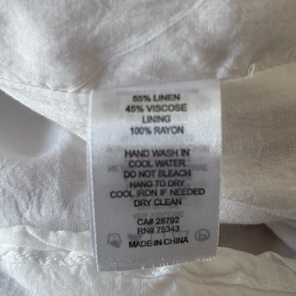 House of Harlow 1960 Linen Blend Puff Sleeve Square Neck Smocked Midi Dress XS - Picture 7 of 7